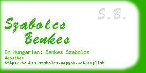 szabolcs benkes business card